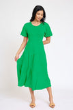 Solid Diagonal Tiered Flowy Dress-7 Colors