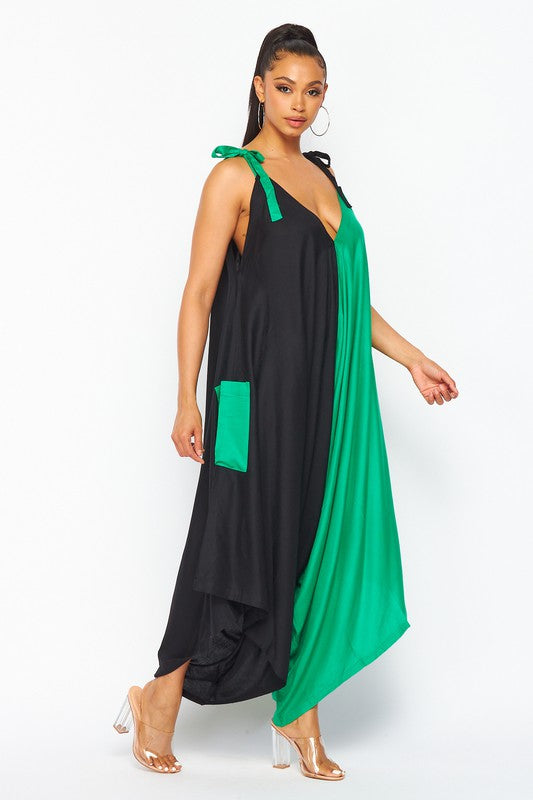 COLOR BLOCK HAREM JUMPSUITS (3 COLORS)