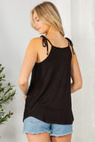 Lace Overlay Sleeveless Top-2 Colors
