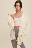 Cable Knit Open Front Long Cardigan- 2 Colors