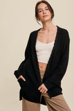 Cable Knit Open Front Long Cardigan- 2 Colors