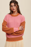 Color Block Ribbed Knit Sweater Top