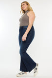 Kan Can USA Plus Size Petite Dark Wash Mid Rise Flare Jeans