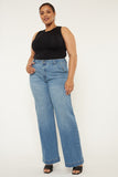 Kan Can USA Plus Size High Rise Trouser Wide Leg Jeans