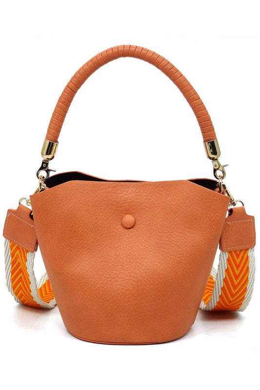 Fashion Bucket Crossbody Bag with Guitar Strap ( 5 Colors)
