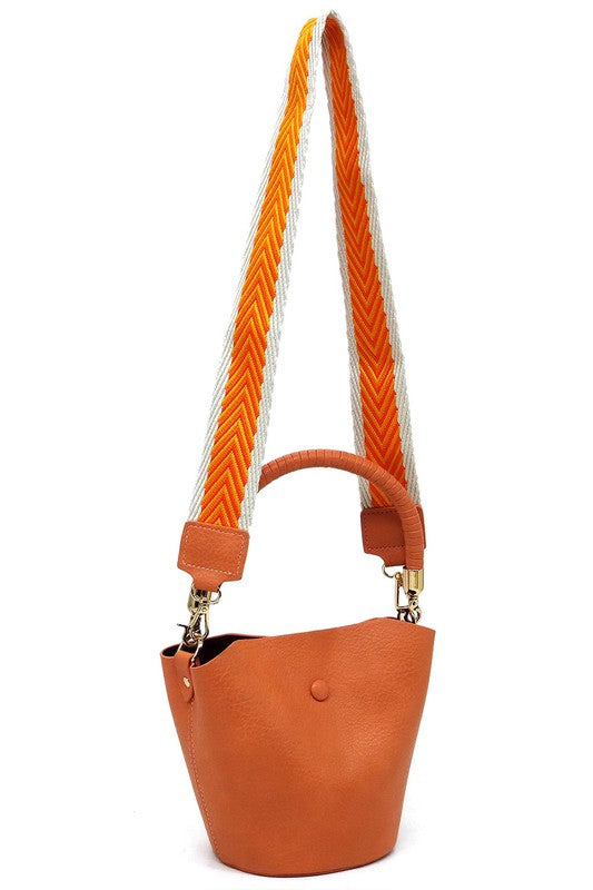 Fashion Bucket Crossbody Bag with Guitar Strap ( 5 Colors)