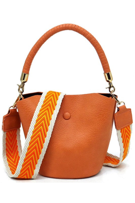 Fashion Bucket Crossbody Bag with Guitar Strap ( 5 Colors)