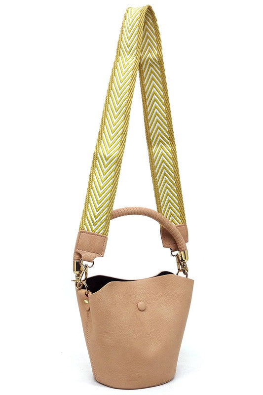 Fashion Bucket Crossbody Bag with Guitar Strap ( 5 Colors)