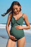 Ruch Floral Maternity Swimsuit Pregnancy Swimwear-2 Colors