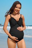 Ruch Floral Maternity Swimsuit Pregnancy Swimwear-2 Colors