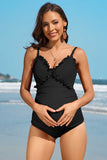 Ruch Floral Maternity Swimsuit Pregnancy Swimwear-2 Colors