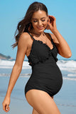 Ruch Floral Maternity Swimsuit Pregnancy Swimwear-2 Colors