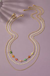 3-Set Delicate Chain & Daisy Flower Necklaces