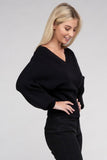 Viscose Cross Wrap Pullover Sweater Top- 4 Colors