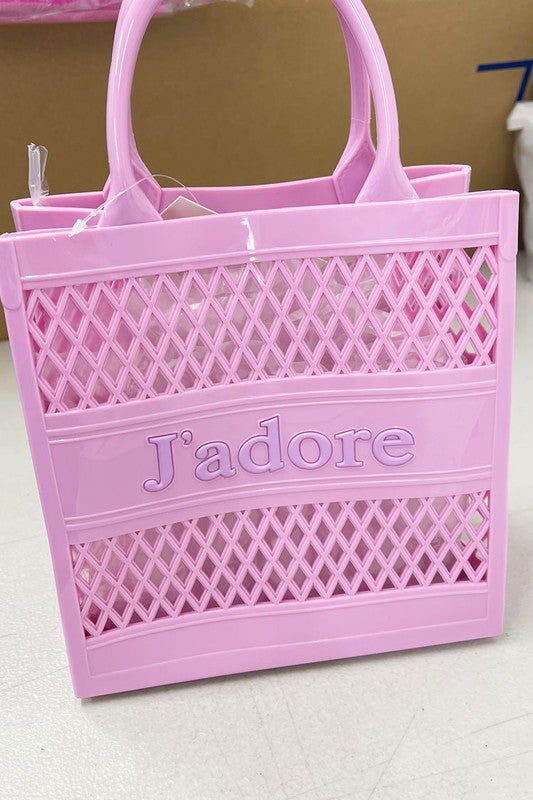 FISH NET PICNIC BUCKET STYLE HAND JELLY BAG (7 COLORS)