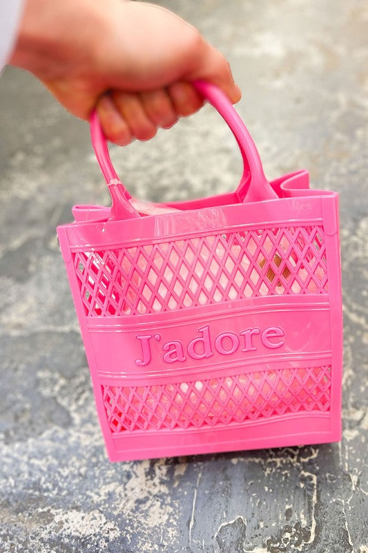 FISH NET PICNIC BUCKET STYLE HAND JELLY BAG (7 COLORS)