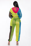 Multicolored Crochet Pants & Hoodie Set