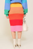 High-Waisted Midi Sweater Multicolor Skirt- 2 Colors