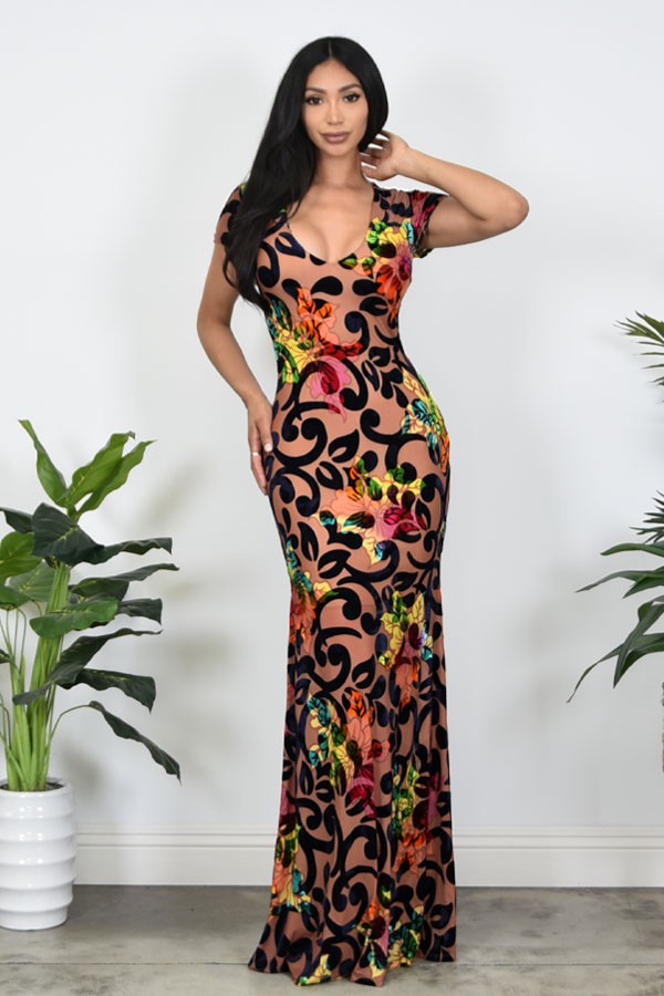 Velvet & Flower One of a Kind Maxi Dress