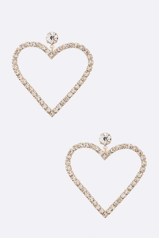 Crystal Heart Drop Earrings (3 Colors)