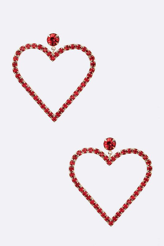 Crystal Heart Drop Earrings (3 Colors)