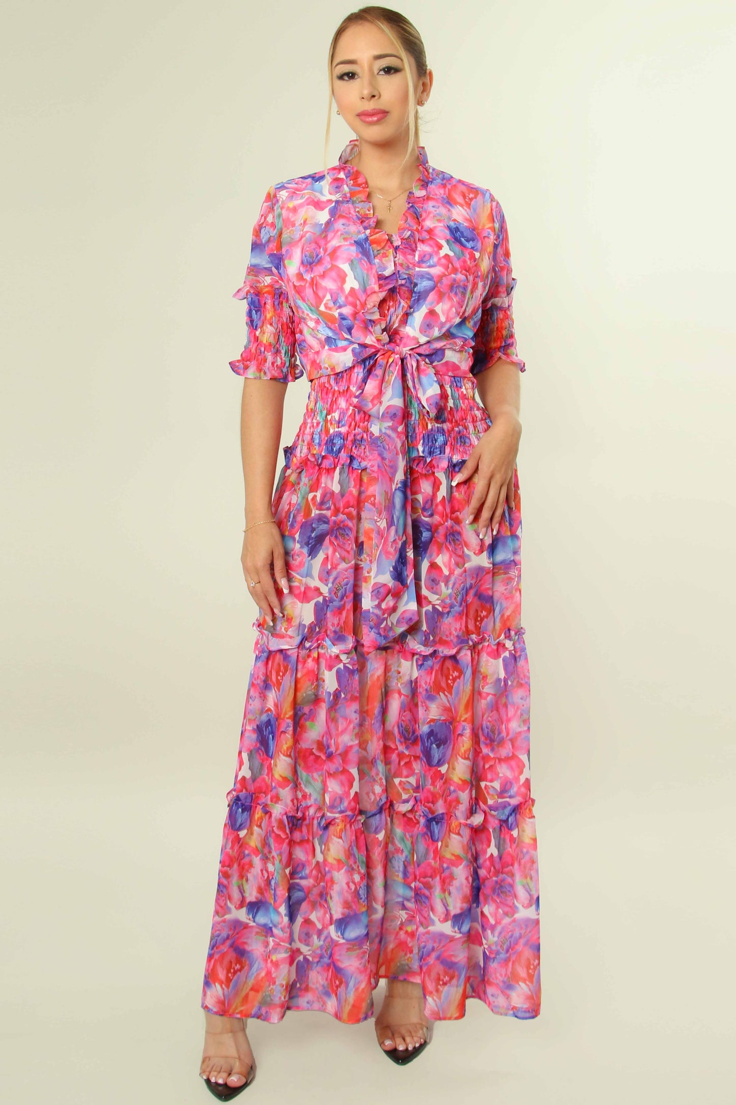 Multi-Wear Fuchsia Floral Set