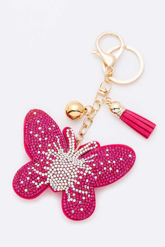 Crystal Butterfly Iconic Pillow Key Chain