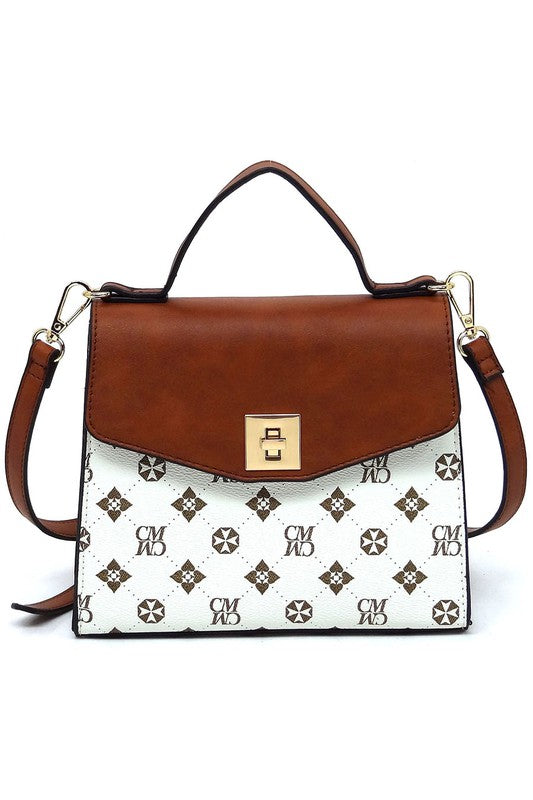 CM Monogram Twist Lock Flap Satchel (3 Colors)