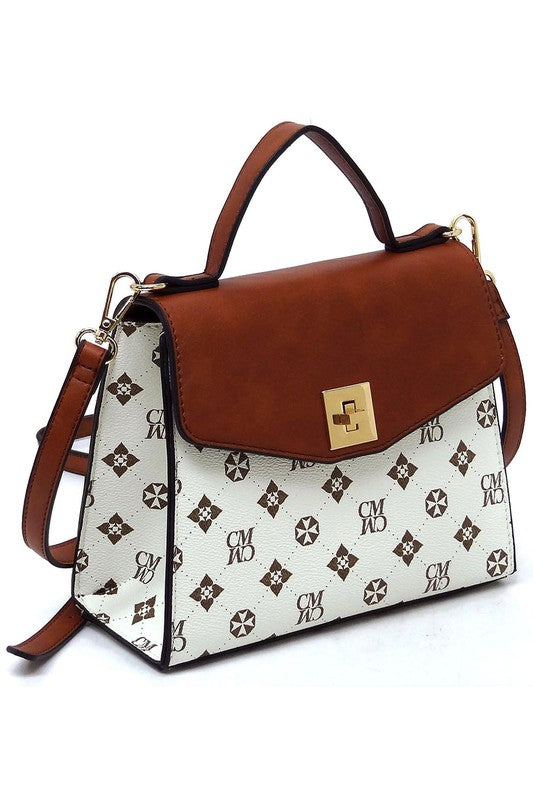 CM Monogram Twist Lock Flap Satchel (3 Colors)