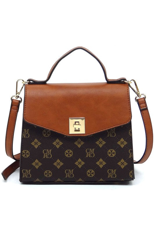 CM Monogram Twist Lock Flap Satchel (3 Colors)