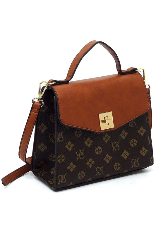 CM Monogram Twist Lock Flap Satchel (3 Colors)