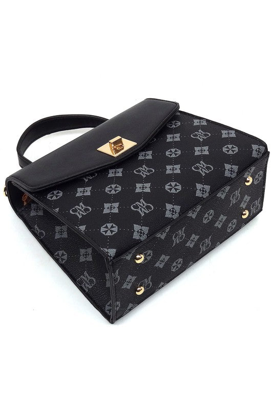 CM Monogram Twist Lock Flap Satchel (3 Colors)