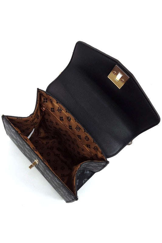 CM Monogram Twist Lock Flap Satchel (3 Colors)