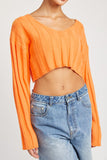WIDE RIB LONG SLEEVE V NECK TOP- 3 Colors