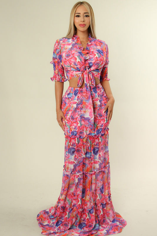 Multi-Wear Fuchsia Floral Set