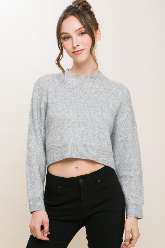 Wool Blend Cropped Sweater Top- 3 Colors
