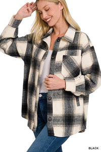 Oversized Yarn Dyed Plaid Longline Shacket- 4 Colors