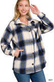 Oversized Yarn Dyed Plaid Longline Shacket- 4 Colors