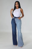 Asymmetrical Pin Stripe Jeans Pants