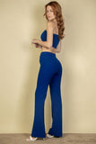 Strapless Corset Top & Flare Pants Set- 5 Colors