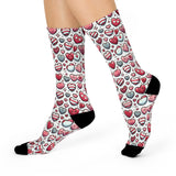 Valentine's Heart Print Cushioned Crew Socks