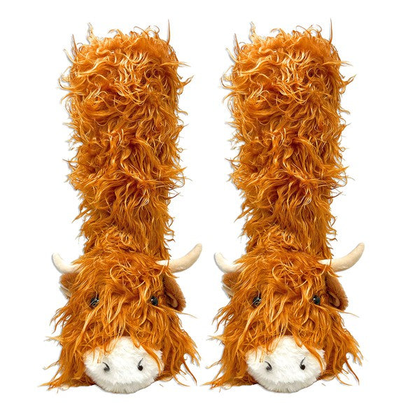 Highland Cattel - Kids' Plush Animal Slipper Socks