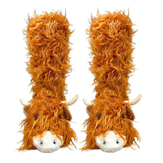 Highland Cattel - Kids' Plush Animal Slipper Socks