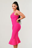 Athina Pink Mermaid Shape Bandge Dress