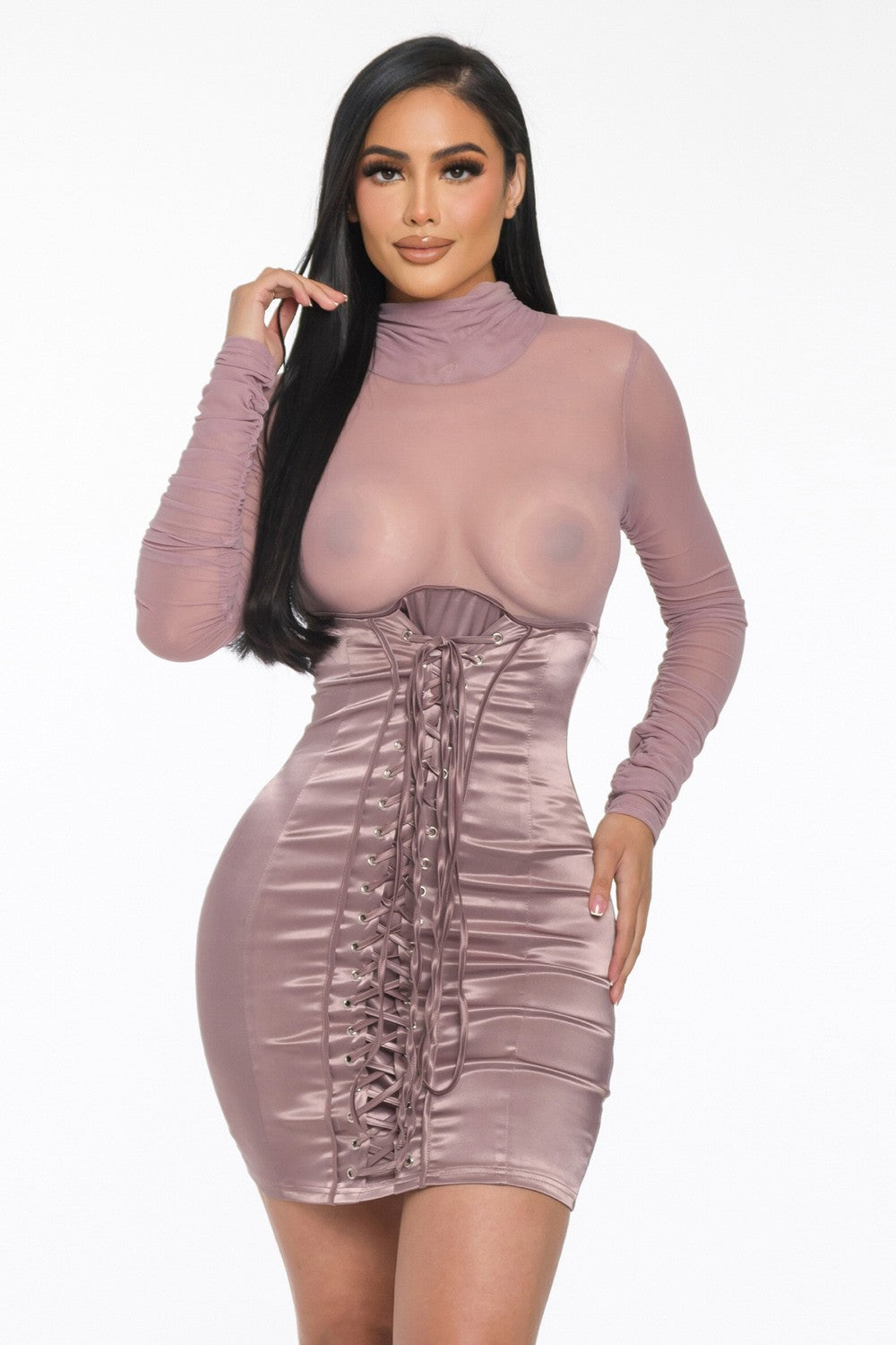 Mesh Bustier Bodycon Dress