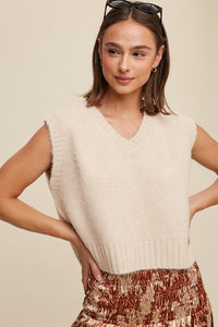 Soft Touch Cropped Knit Vest-3 Colors