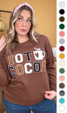 Chocolate Brown Soft Ideal Chenille Hot Cocoa Graphic Sweatshirt