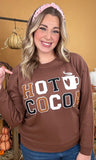 Chocolate Brown Soft Ideal Chenille Hot Cocoa Graphic Sweatshirt