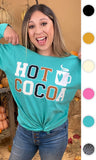 Turquoise Soft Ideal Chenille Hot Cocoa Graphic BF LS TShirt