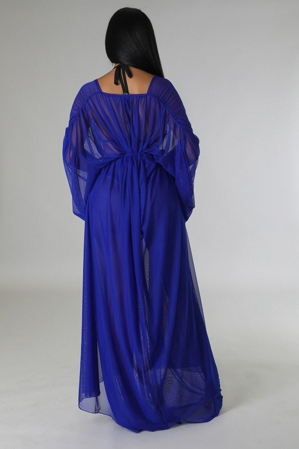 Sheer Cardigan & High Waist Pants Coverup Set